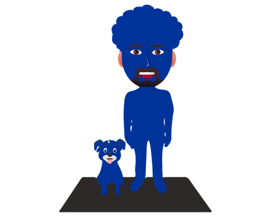 Fully custom bobblehead doll from head to toe with his pet