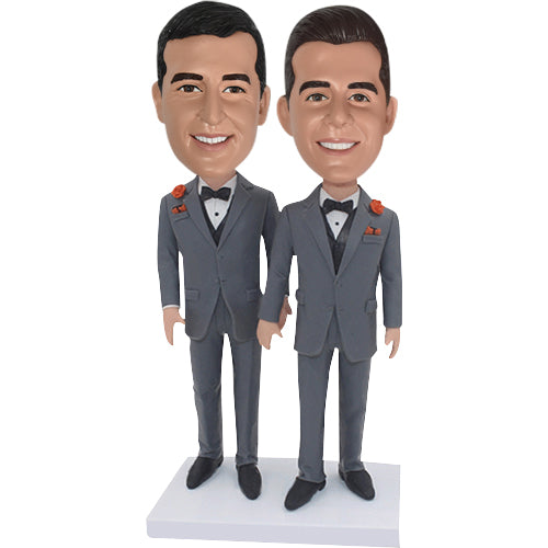 Same Sexy wedding Bobbleheads for Gay two groomsmen GLBT