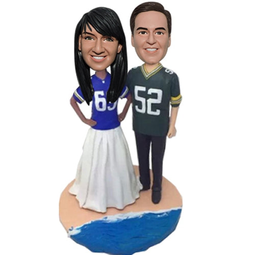 Personalized Football Wedding Bobbleheads