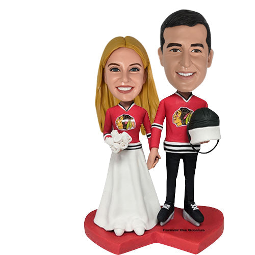 Hockey Themed Wedding Bobbleheads