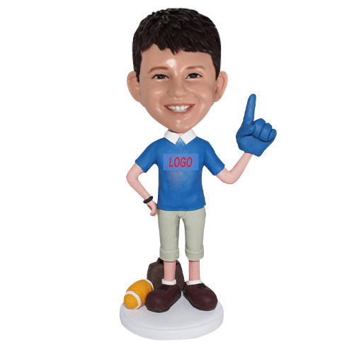 Custom Sports Bobblehead with Foam Finger