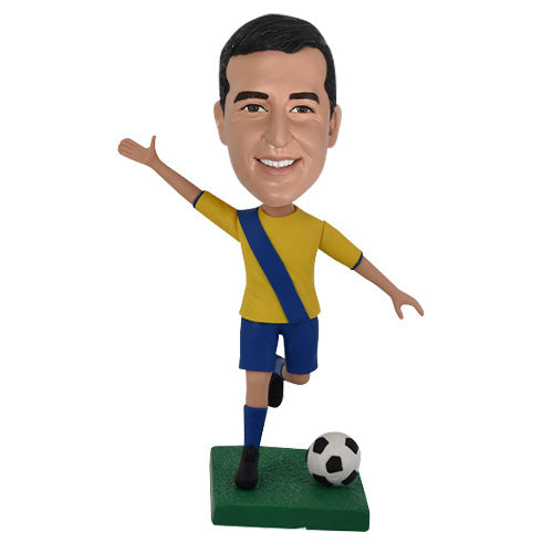 Customized Soccer Player Bobbleheads Ready to Shoot