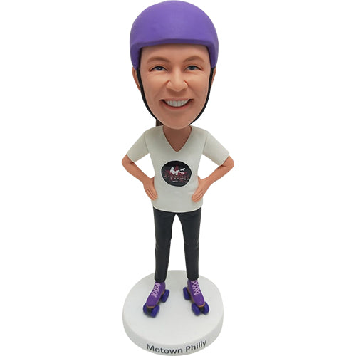 Roller Skater Personalized Bobblehead Doll