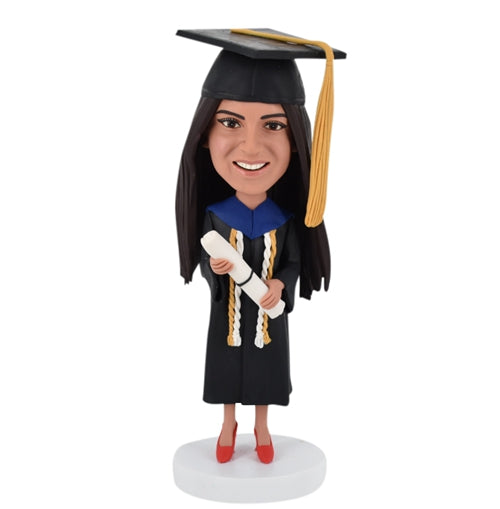 Custom Graduation Bubblehead with Diploma