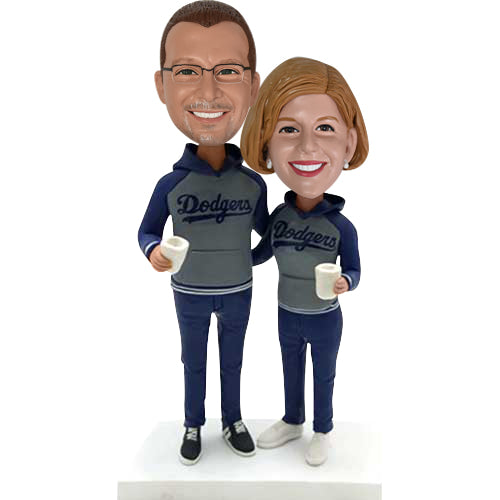 Dodgers Baseball Bobblehead Dolls Customized for Couple