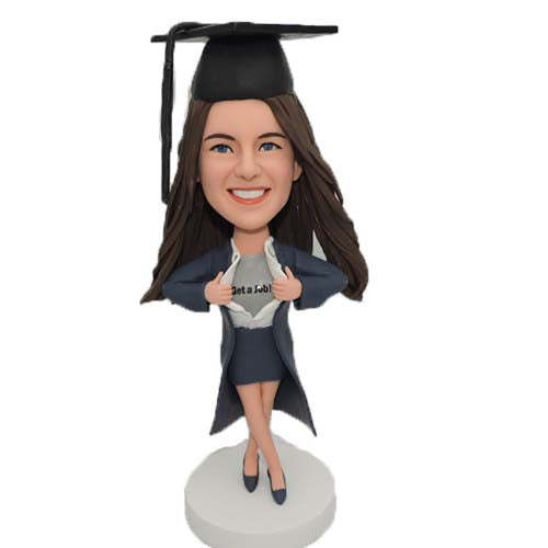 Graduation Bobblehead Custom Supergirl opening shirt